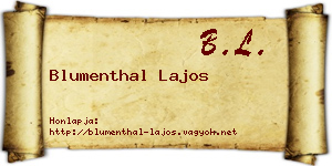 Blumenthal Lajos névjegykártya